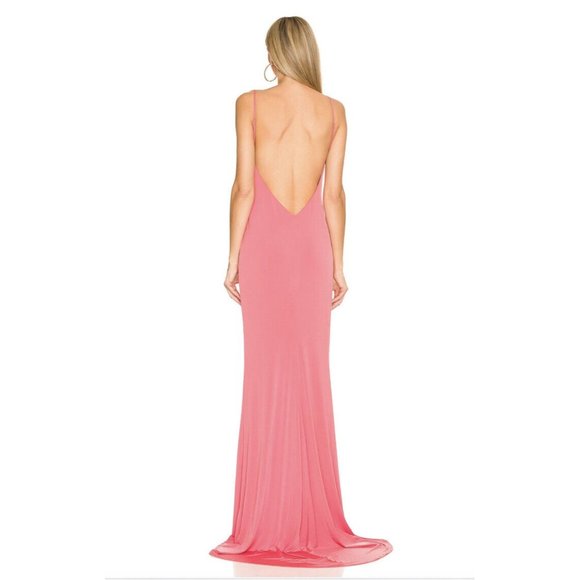 Katie May Great Kate Gown Coral Orange Pink Slinky - Picture 3 of 6